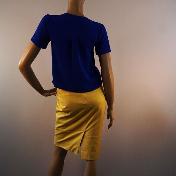 Monteau Los Angeles Womens Blouse Size S Royal Blue V Neck Buttoned Top - Picture 3 of 10